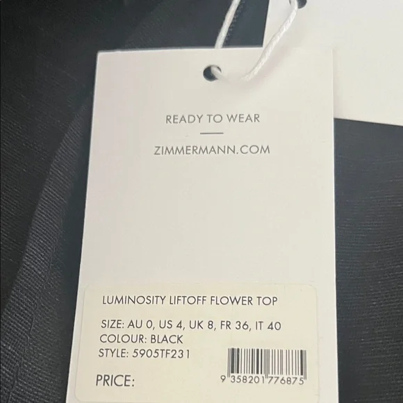 Zimmermann Black Floral Embellished Blouse new with tag. - Picture 5 of 6